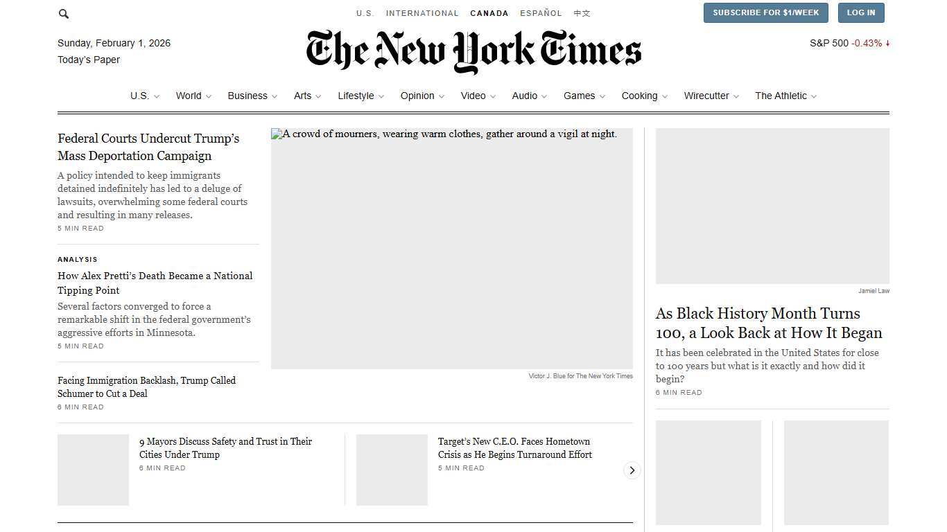 The New York Times Canada - Breaking News, US News, World News, Videos